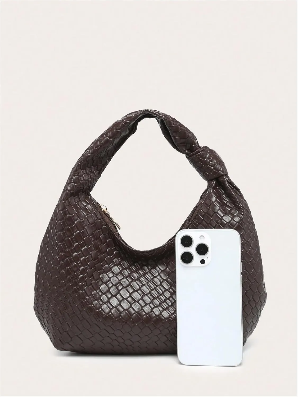 GORGLITTER Women's Hobo Purses Woven Purse Knot Leather Tote Bag