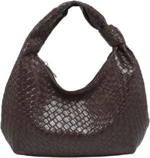 GORGLITTER Women's Hobo Purses Woven Purse Knot Leather Tote Bag