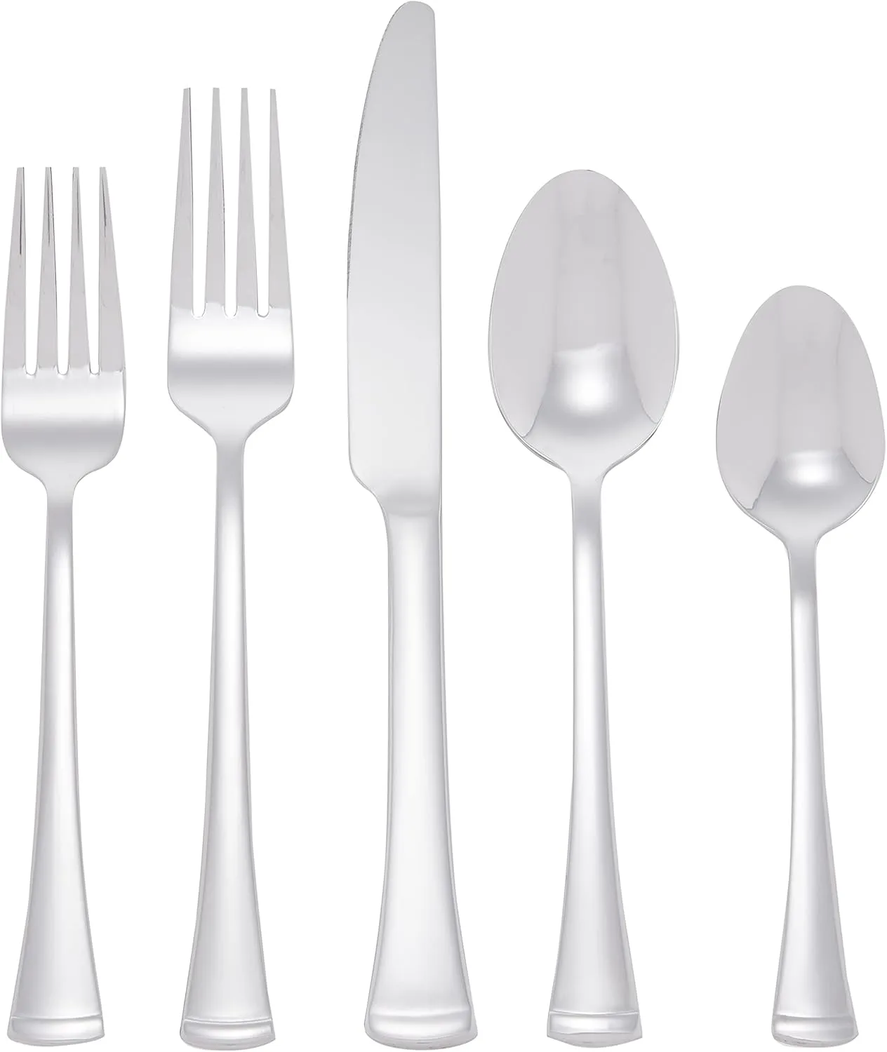 Gourmet Basics by Mikasa Contempo 45-Piece Stainless Steel Flatware Set, Service for 8,Silver