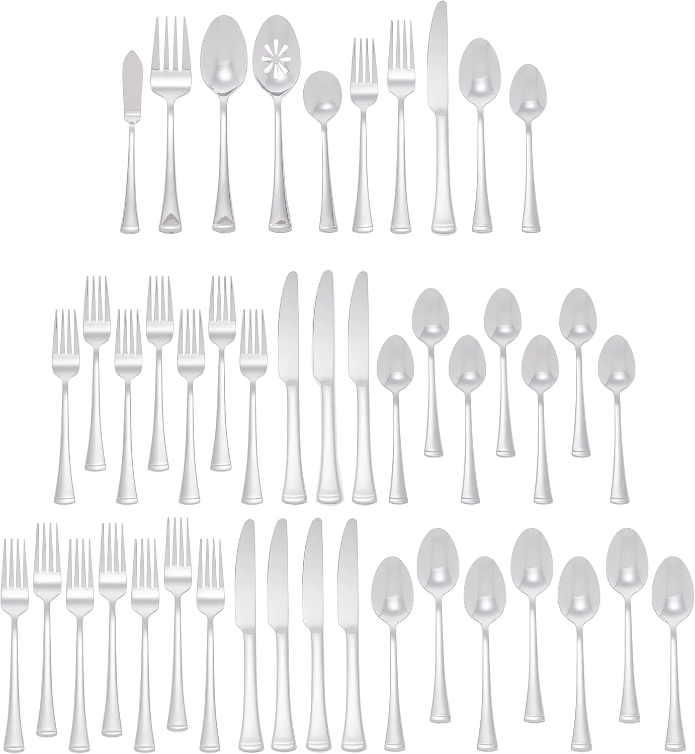 Gourmet Basics by Mikasa Contempo 45-Piece Stainless Steel Flatware Set, Service for 8,Silver