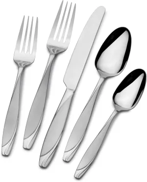 Gourmet Basics by Mikasa Lunea Frost 20-Piece Stainless Steel Flaware Set, Service for 4