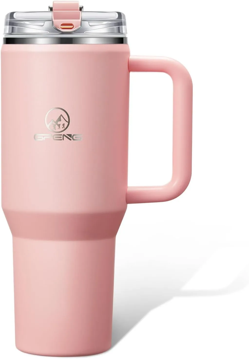 Gpeng 30/40/50 oz Tumbler with Handle, Water Bottles with Straw Lid, Insulated Stainless Steel Travel Mug Cup Holder Friendly, Keep Drinks Cold or Hot for Hours