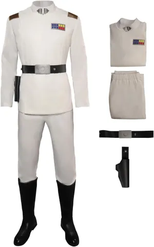 Grand Admiral Thrawn Cosplay Costume Battle Rebels Shirt Pants Imperial Officer Uniform Halloween Suit for Adult Men