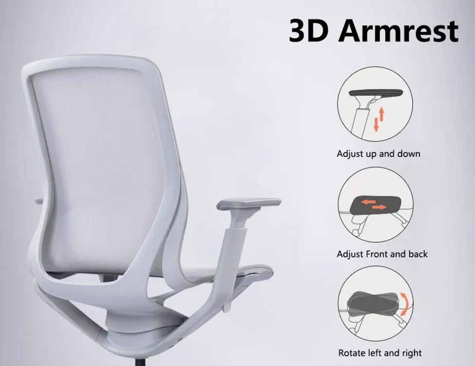 Gravity Ergonomic Office Chair - Charcoal Frame - Charcoal Mesh