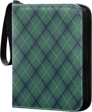 Green and Dark Card Binder 4 Pockets, 400 Pockets Trading Card Binder Removable Card Albums Card Holder for Games, Sports, Football, Baseball Cards