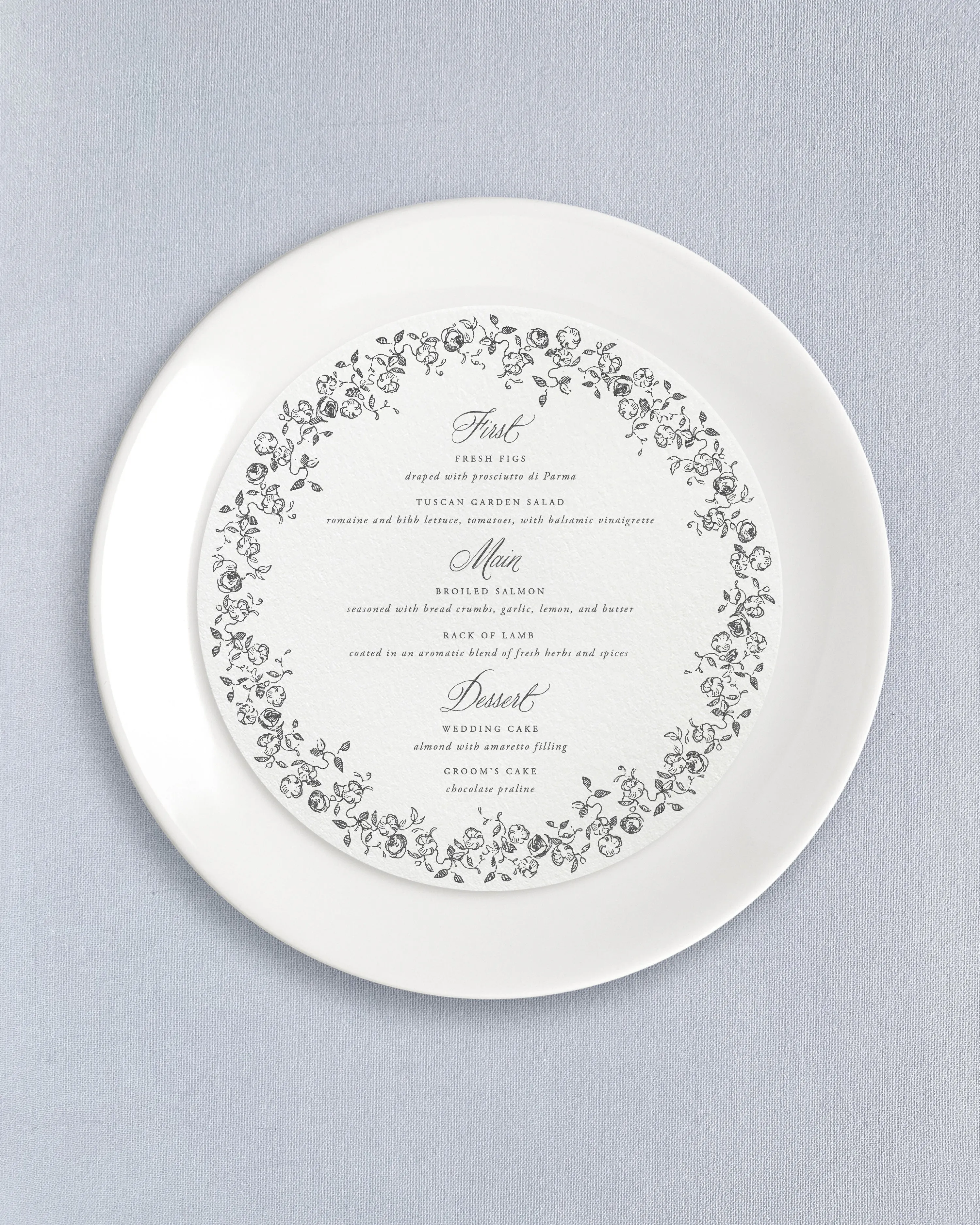 Greta Round Dinner Menus