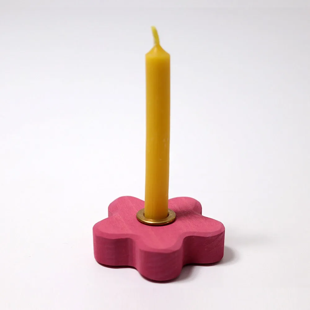 Grimm's Branch Deco Candle Holder - Pink Flower