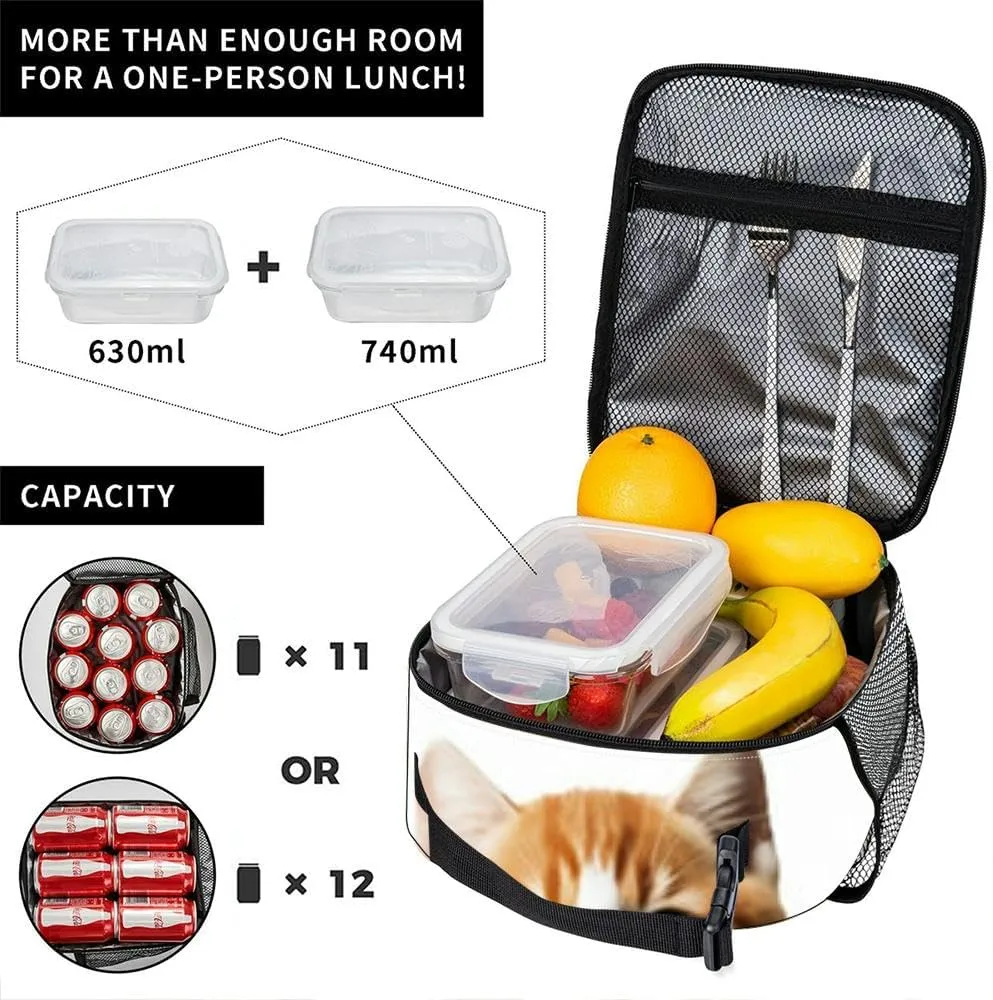 Group cats a white Can be used advertising and celebration Internation Insulated Iunch Bag for Men Woman Large Portable Waterproof Reusable Thermal Lunch Box with Pockets for Work Travel Picnic