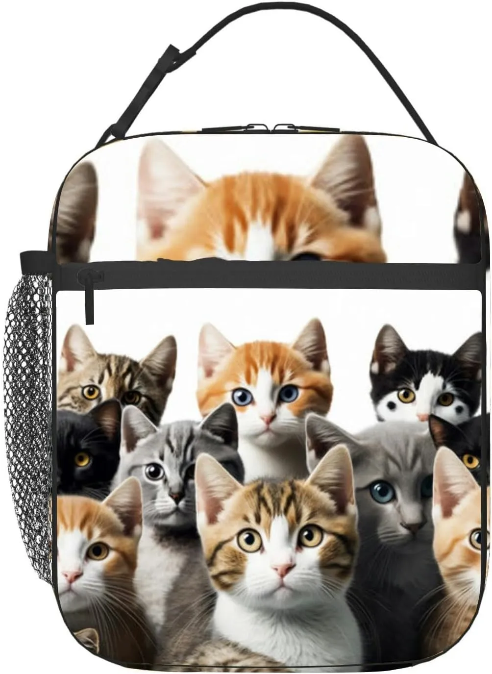 Group cats a white Can be used advertising and celebration Internation Insulated Iunch Bag for Men Woman Large Portable Waterproof Reusable Thermal Lunch Box with Pockets for Work Travel Picnic