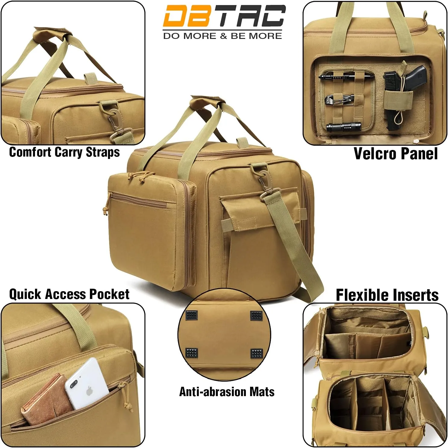 Gun Case Bag Large | Tactical 4  Pistol Bag Firearm Shooting Case with Lockable Zippers for Shooting Range Outdoor Hunting | 2x Removable Dividers Included