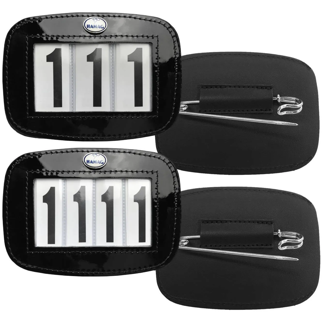 Hamag Patent Leather Saddle Cloth Number Holders (Pair)