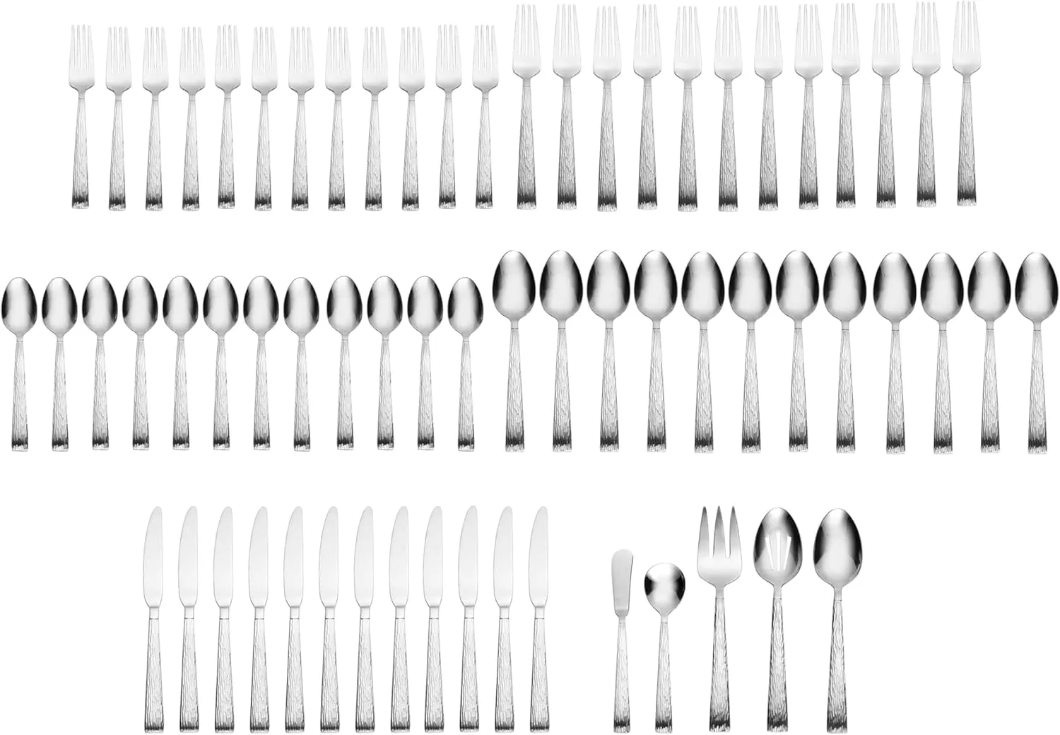 Hampton Forge Brocade Hammered 65Pc Set/Sign, 65 Count, Metallic