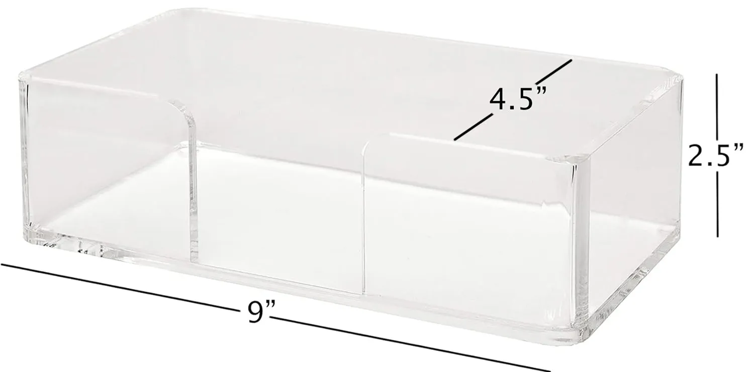 Hand Towel Holder for Bathroom Decorative Paper Hand Towels or Guest Towels Acrylic 4.5" x 9" x 2.5 Made in USA
