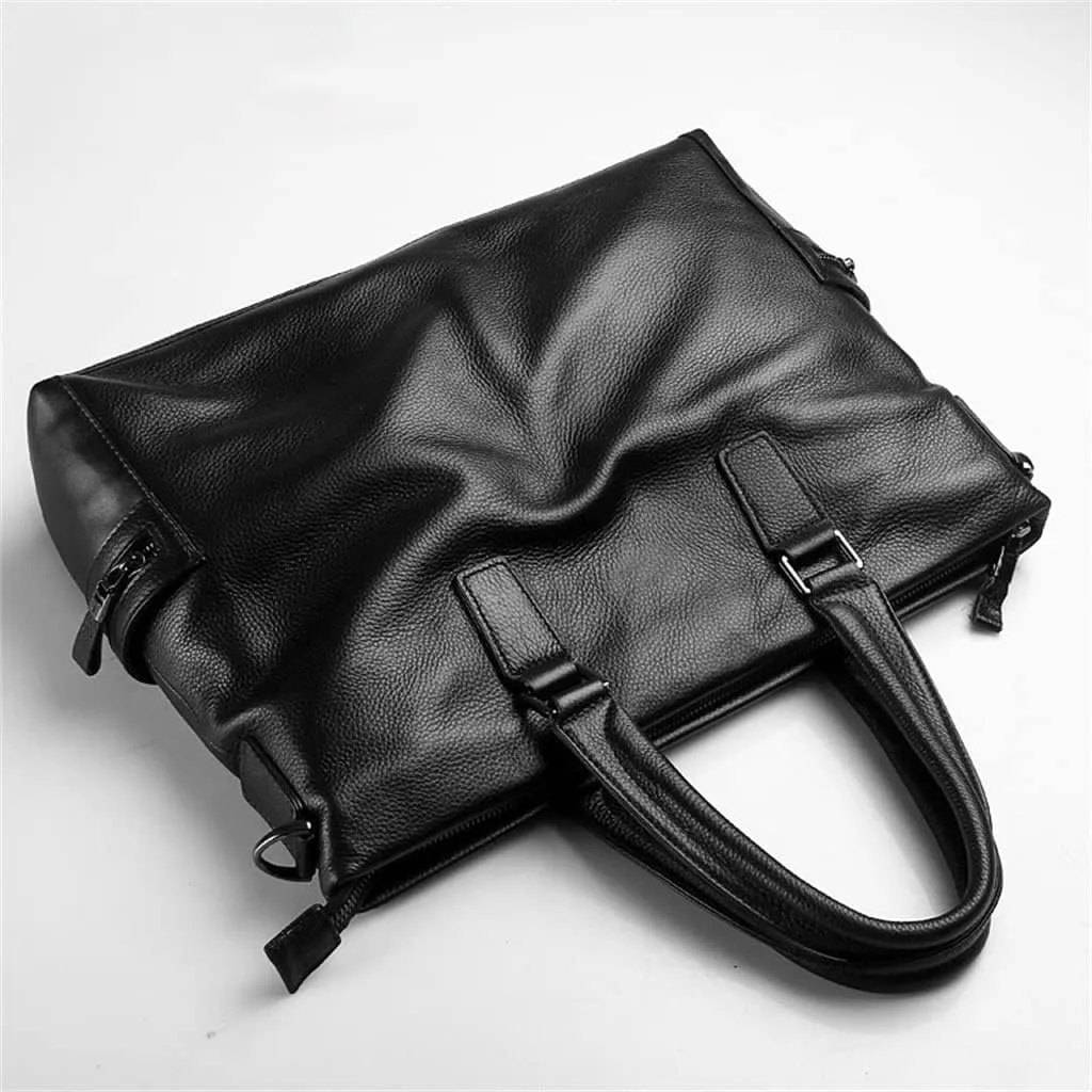 Handbag men's bag cowhide men's business bag horizontal large capacity briefcase