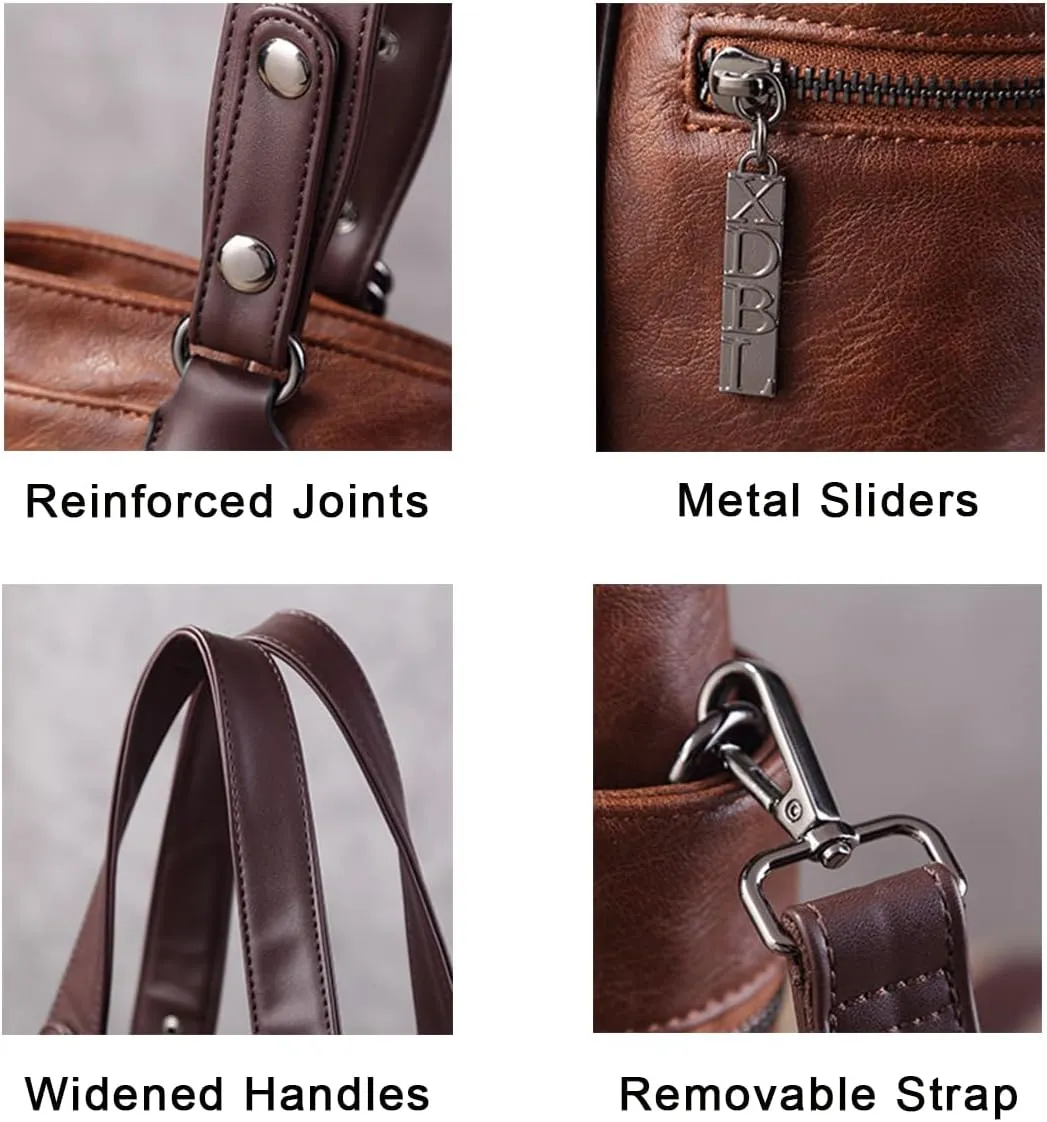 Handbags and Purses for Women Vegan Leather Tote Bag with Zipper Compartments Womens Shoulder Crossbody Satchel Bags