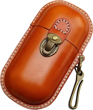 Handmade Leather Eyeglass Case Hard Shell Retro Men And Women Sunglasses Nearsighted Glasses Hooks Protection Box