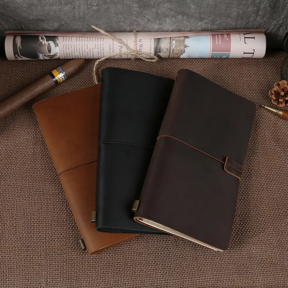 Handmade Vintage Leather Notebook Cover for Work & Travel