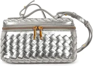 Handwoven solid color soft leather handbag, crossbody bag, women's party bag