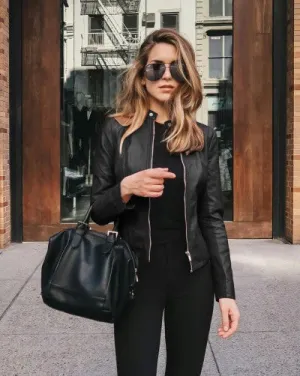 Hannah | Comfortable Women's Leather Jacket - Stylish & Durable Outerwear