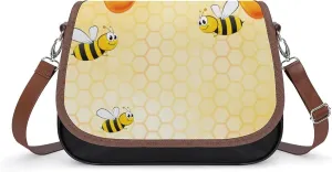 Happy Bumble Bees Yellow Women's Shoulder Bag, Handbag, Crossbody Bag