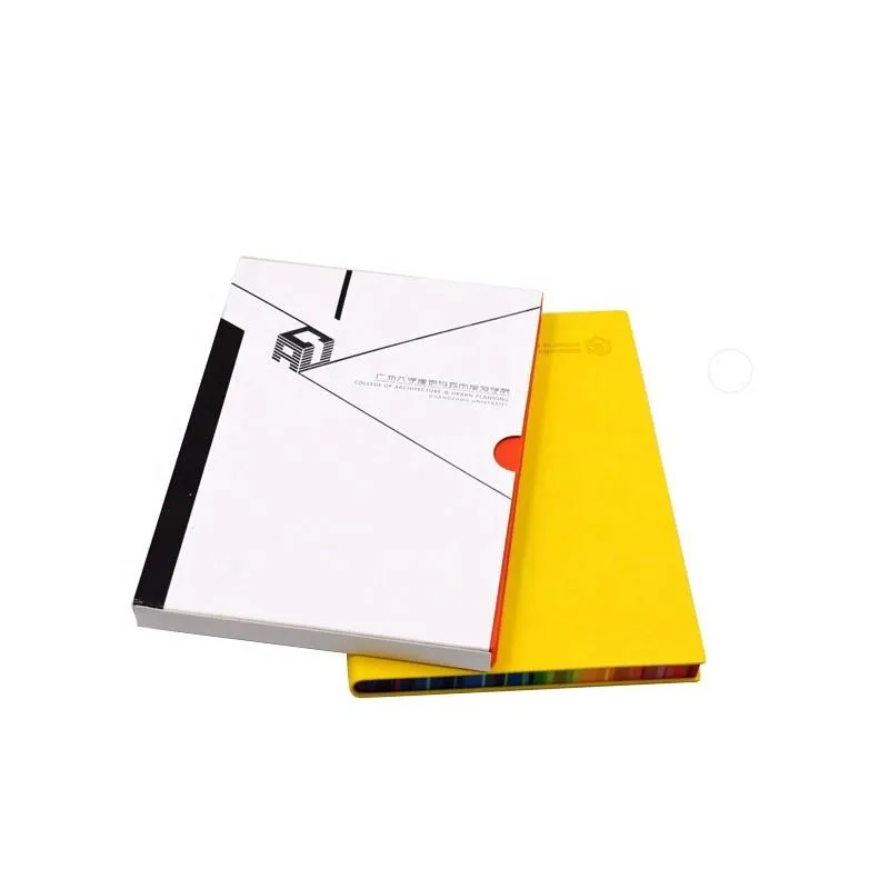 Hard Cover Leather Notebook with Rainbow Edge