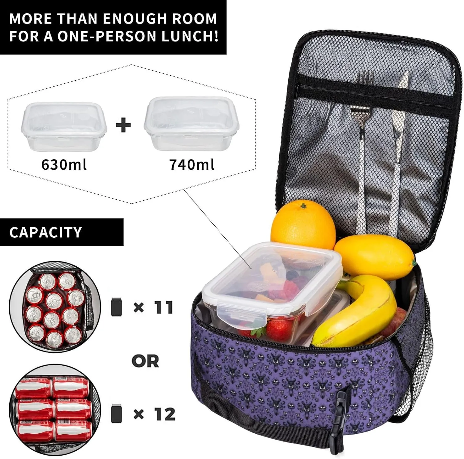 Haunted Mansion Portable Insulated Lunch Box For Men Women Lunch Bag Suitable For Outings