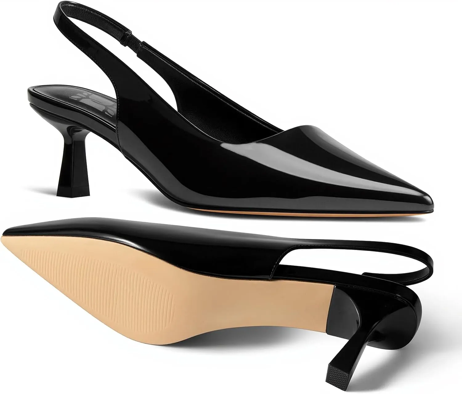 heelchic Women's Kitten Heel, Closed Pointed Toe Low Heel, Comfortable Pumps Shoes for Women Dress Shoes
