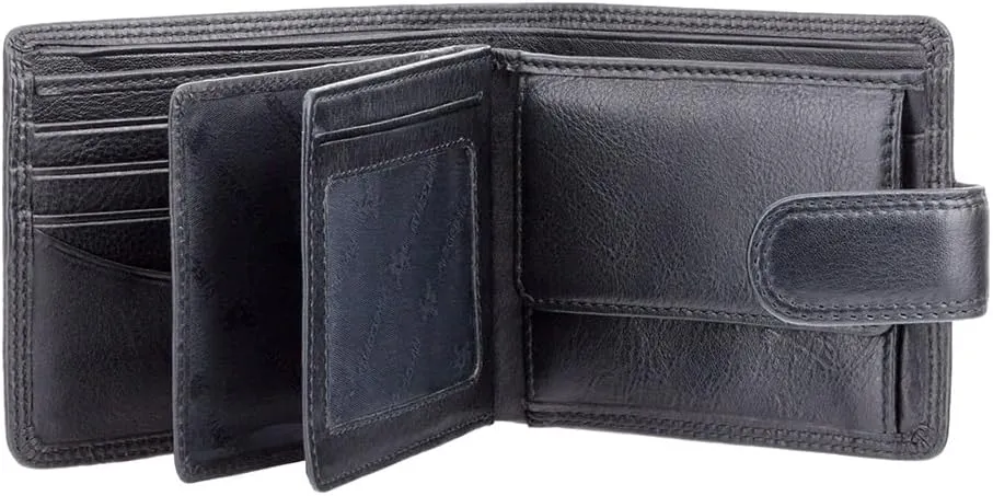 Heritage Collection Strand Leather Wallet with Tab Closure RFID Blocking HT13 (Black)
