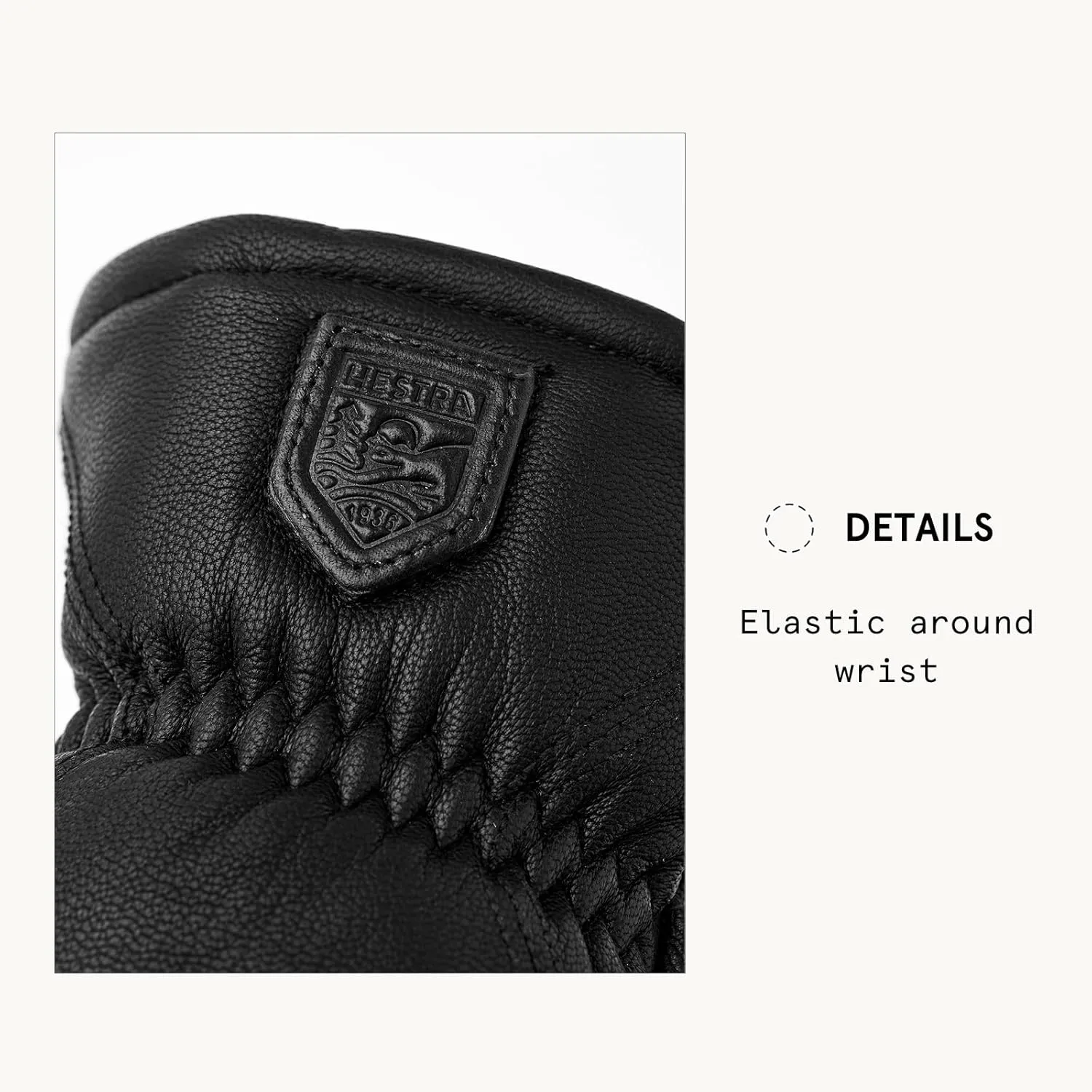 Hestra Unisex Leather Box Mitt, Leather Winter Ski Mittens for Alpine Skiing & Cold Winter Weather for Men & Women