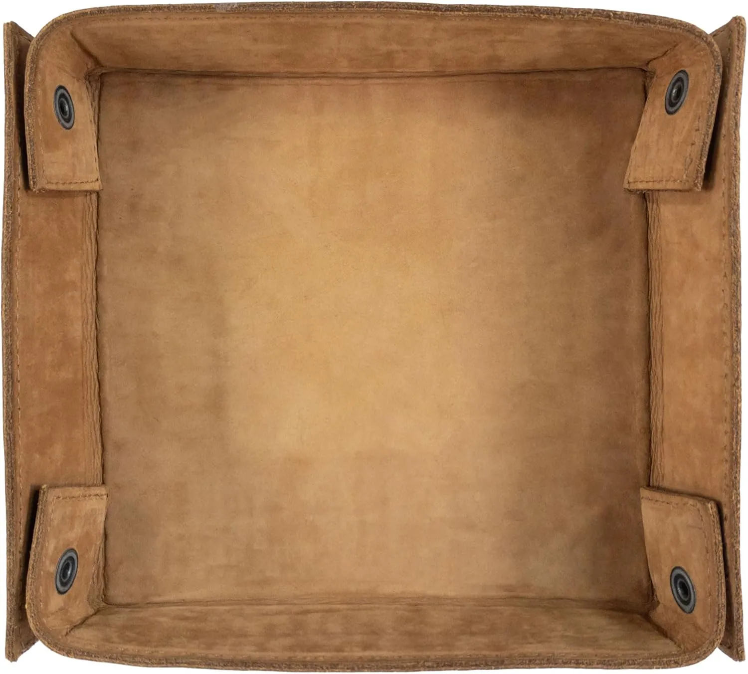 Hide & Drink, Leather Catchall Change Keys Coins Jewels Box Tray Big Storage, Handmade Includes 101 Year Warranty :: Old Tobacco