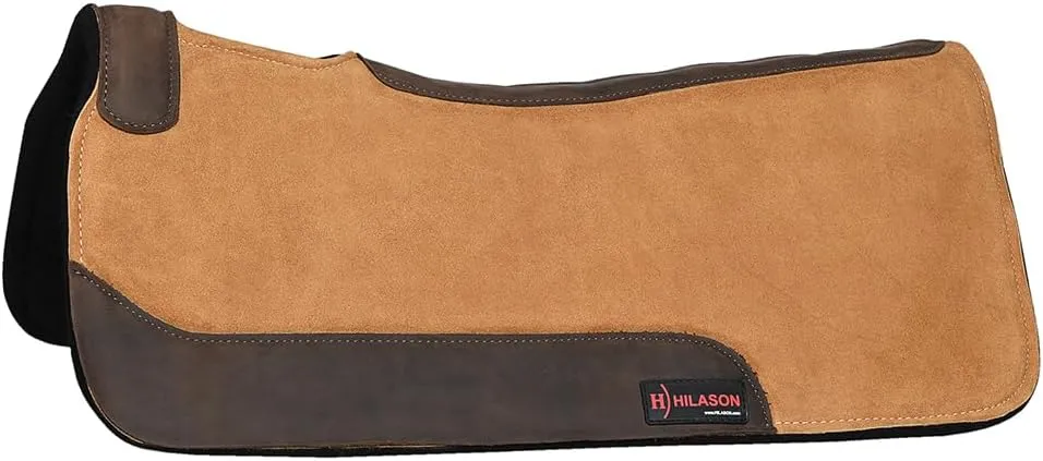 HILASON Western Wool Felt Horse Saddle Pad W/Distressed Wear Leather | Felt Saddle Pad | Felt Saddle Pad for Horses | Western Felt Saddle Pad | Felt Horse Saddle Pad | Wool Felt Horse Pad
