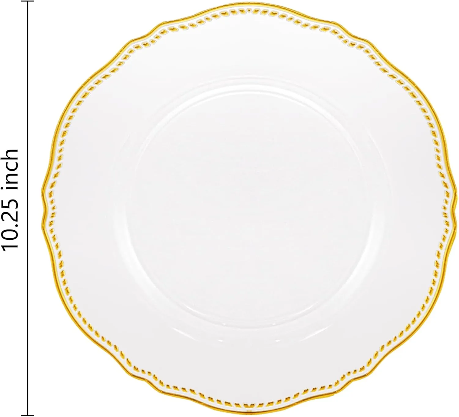 Hioasis 60pcs Gold Plastic Plates - Clear and Gold Disposable Plates, 10.25 inch Plastic Dinner Plates, Perfect for Wedding & Party & Holiday