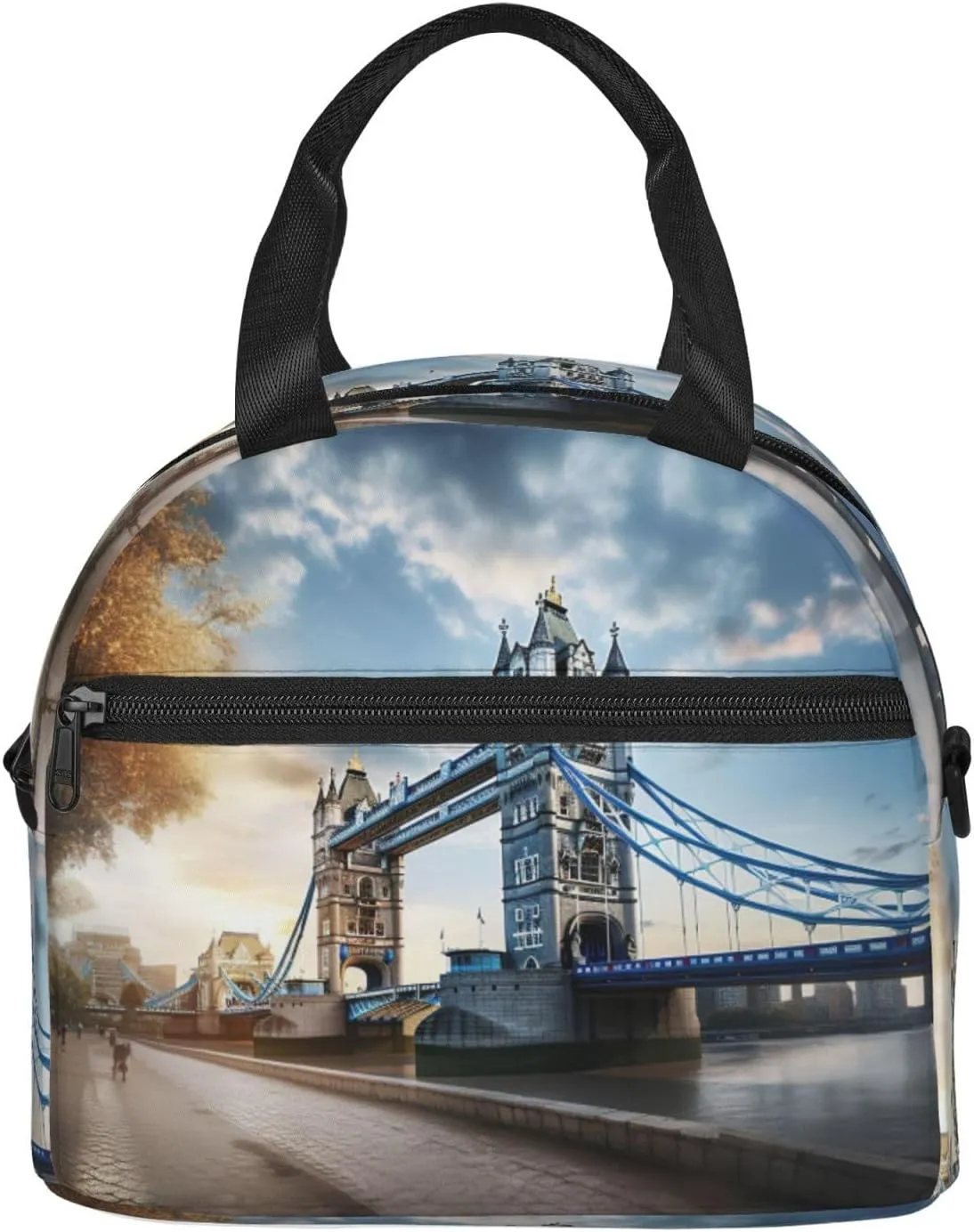 Historic Old Tower Bridge London Reusable Insulated Lunch Bag Lunch Box For Women Men Perfect For Daily Commute Travel