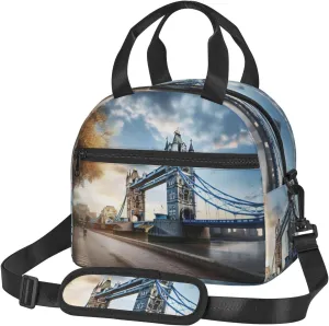 Historic Old Tower Bridge London Reusable Insulated Lunch Bag Lunch Box For Women Men Perfect For Daily Commute Travel