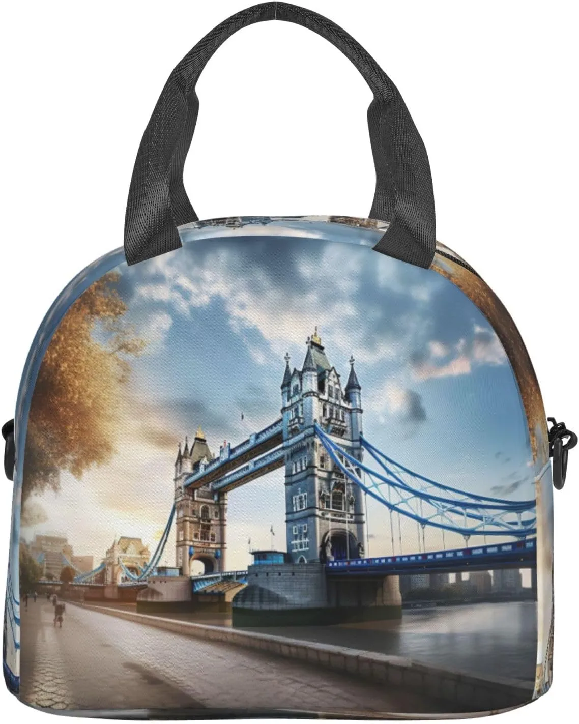 Historic Old Tower Bridge London Reusable Insulated Lunch Bag Lunch Box For Women Men Perfect For Daily Commute Travel