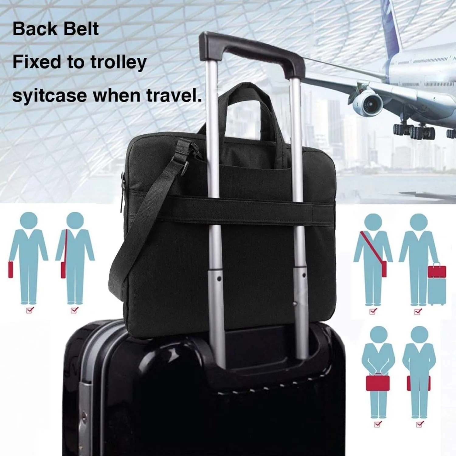 Historical Site Painting Laptop Bag for Women Men 15.6" Computer Sleeve Business Travel Briefcase Messenger Bag