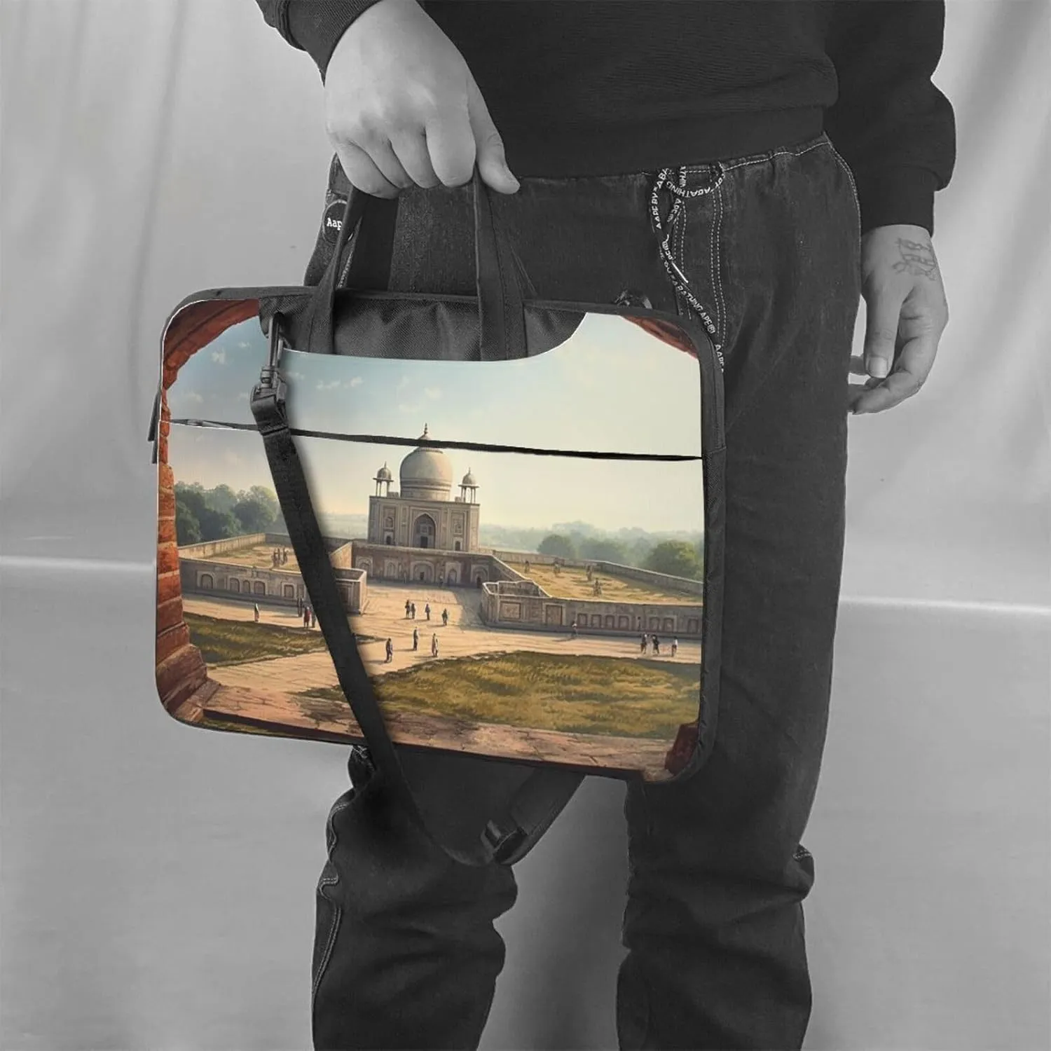 Historical Site Painting Laptop Bag for Women Men 15.6" Computer Sleeve Business Travel Briefcase Messenger Bag