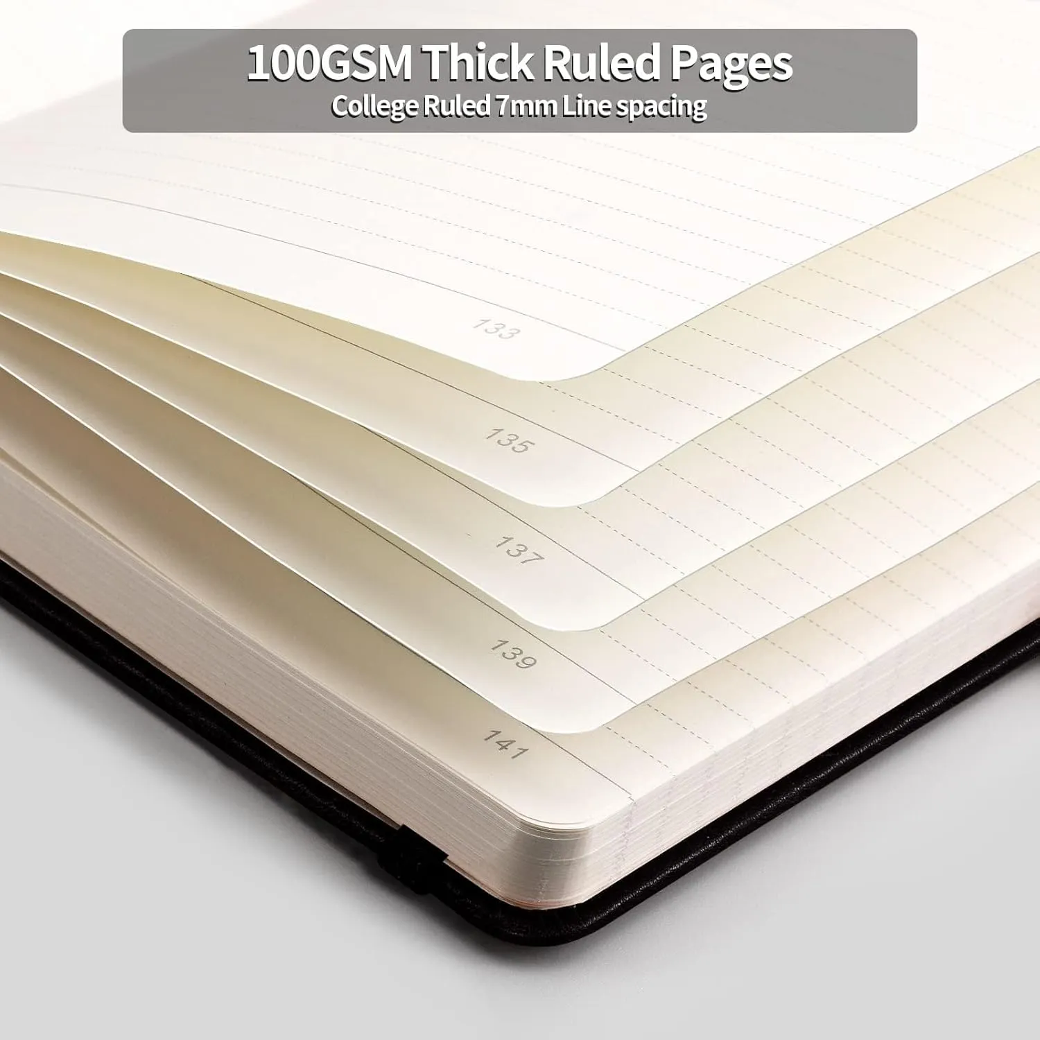 HIUKOOKA College Ruled Notebooks for work, A5 Lined Notebook Leather Journal, 320 Pages Thick Notebook Journals for Writing Diary Office School Students, 5.75'' X 8.38'' - Green