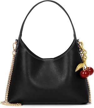 Hobo Bags for Women Leather Shoulder Bag Tote Handbag Cherry Purse Small Hobo Crossbody Bag Vintage Shoulder Handbag
