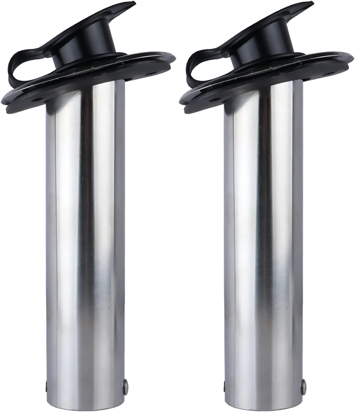 Hoffen 2Pcs Boat Stainless Steel Fishing Rod Holder Flush Mount 15/30/90 Degree with PVC Cap,Inner Tube and Gasket