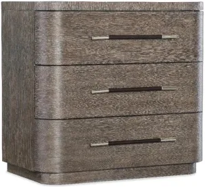 Hooker Furniture Modern Mood Three Drawer Wood Nightstand in Brown