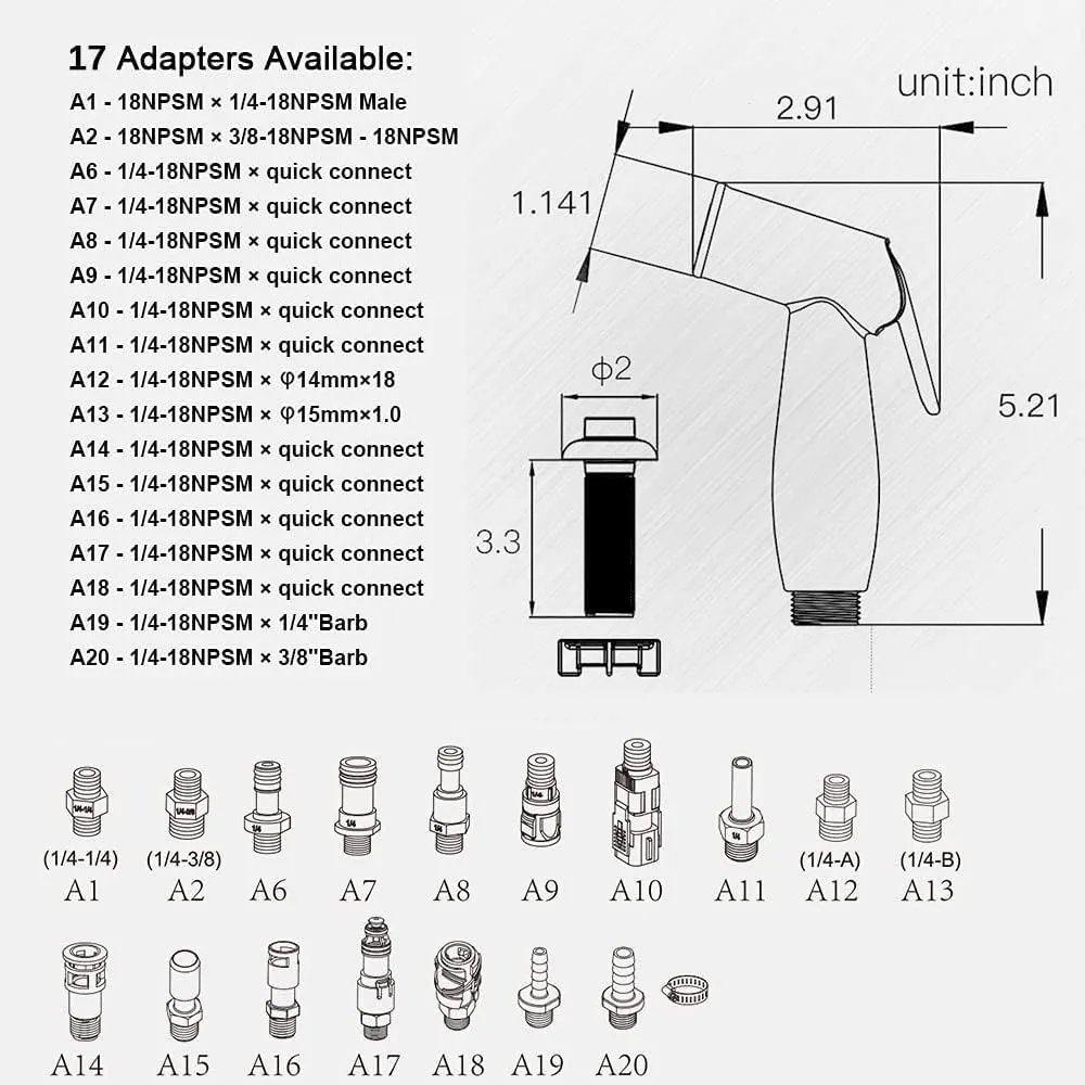 Houtingmaan Dual Function Kitchen Sink Sprayer with Adjustable Flow Controller, Chrome Faucet Pull Out Sprayer