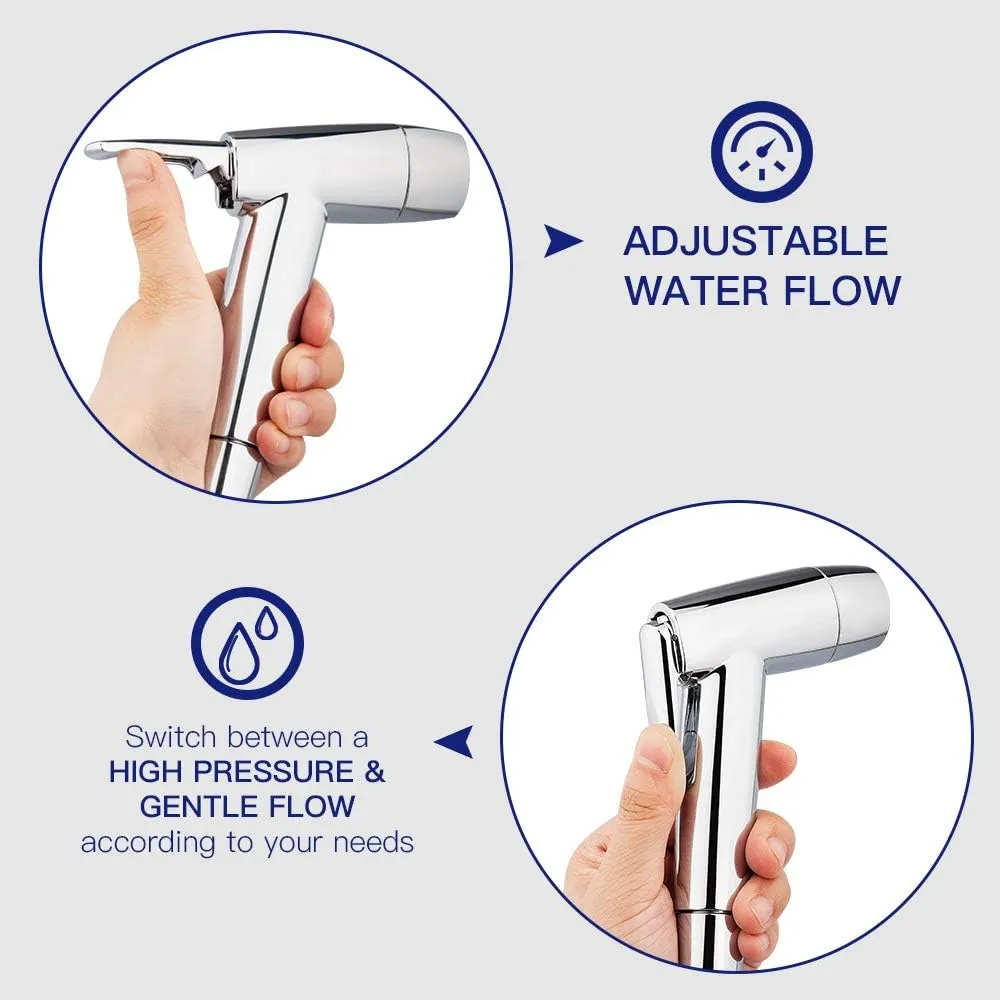Houtingmaan Dual Function Kitchen Sink Sprayer with Adjustable Flow Controller, Chrome Faucet Pull Out Sprayer
