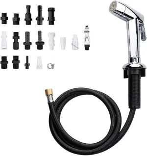 Houtingmaan Dual Function Kitchen Sink Sprayer with Adjustable Flow Controller, Chrome Faucet Pull Out Sprayer