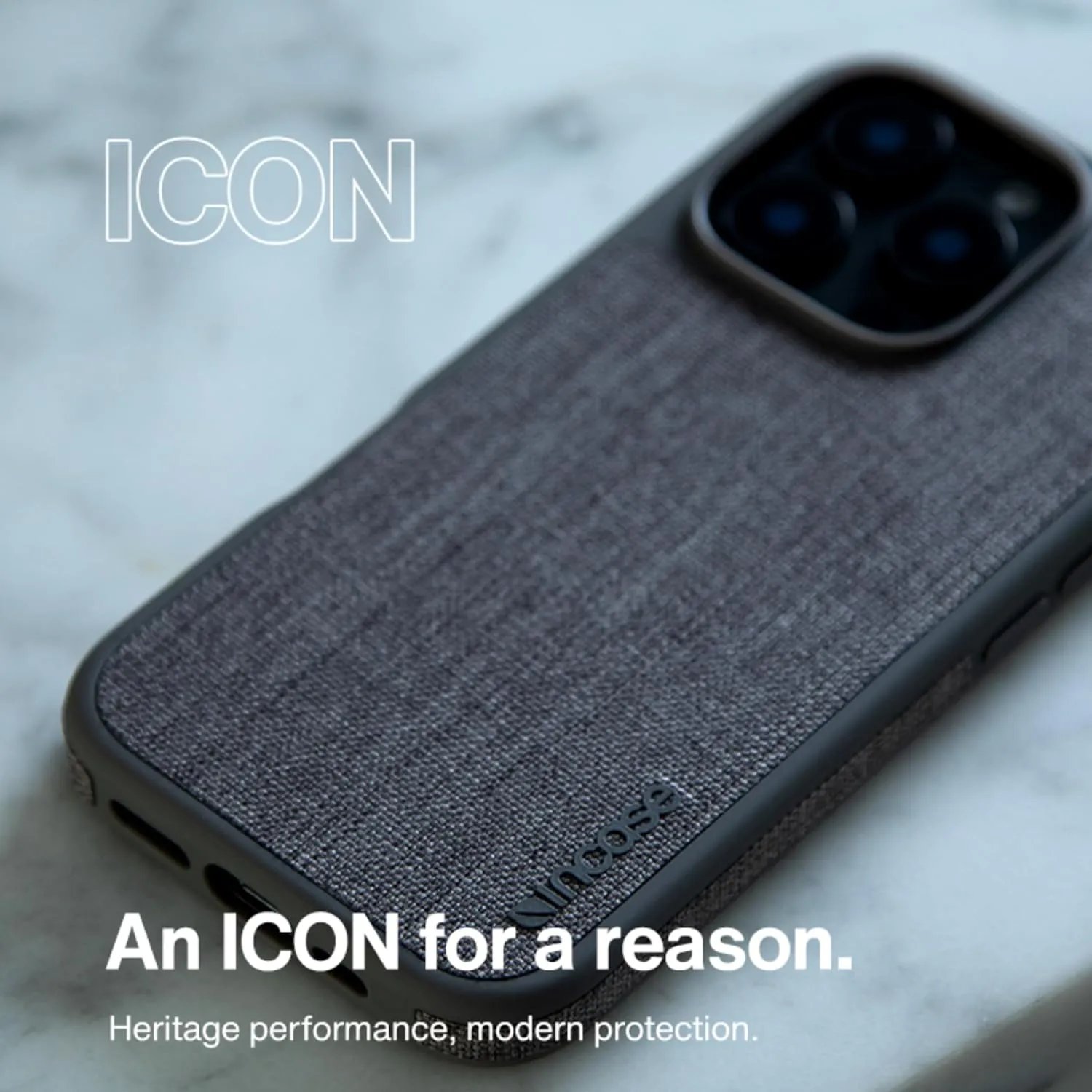 Incase ICON Case with Woolenex & MagSafe for iPhone 16 Pro Max - Durable, Stylish, Protective, Lightweight,Water-Resistant,Scratch-Resistant with Wireless Magsafe Charging- Cocoa Pebbled Plant Leather