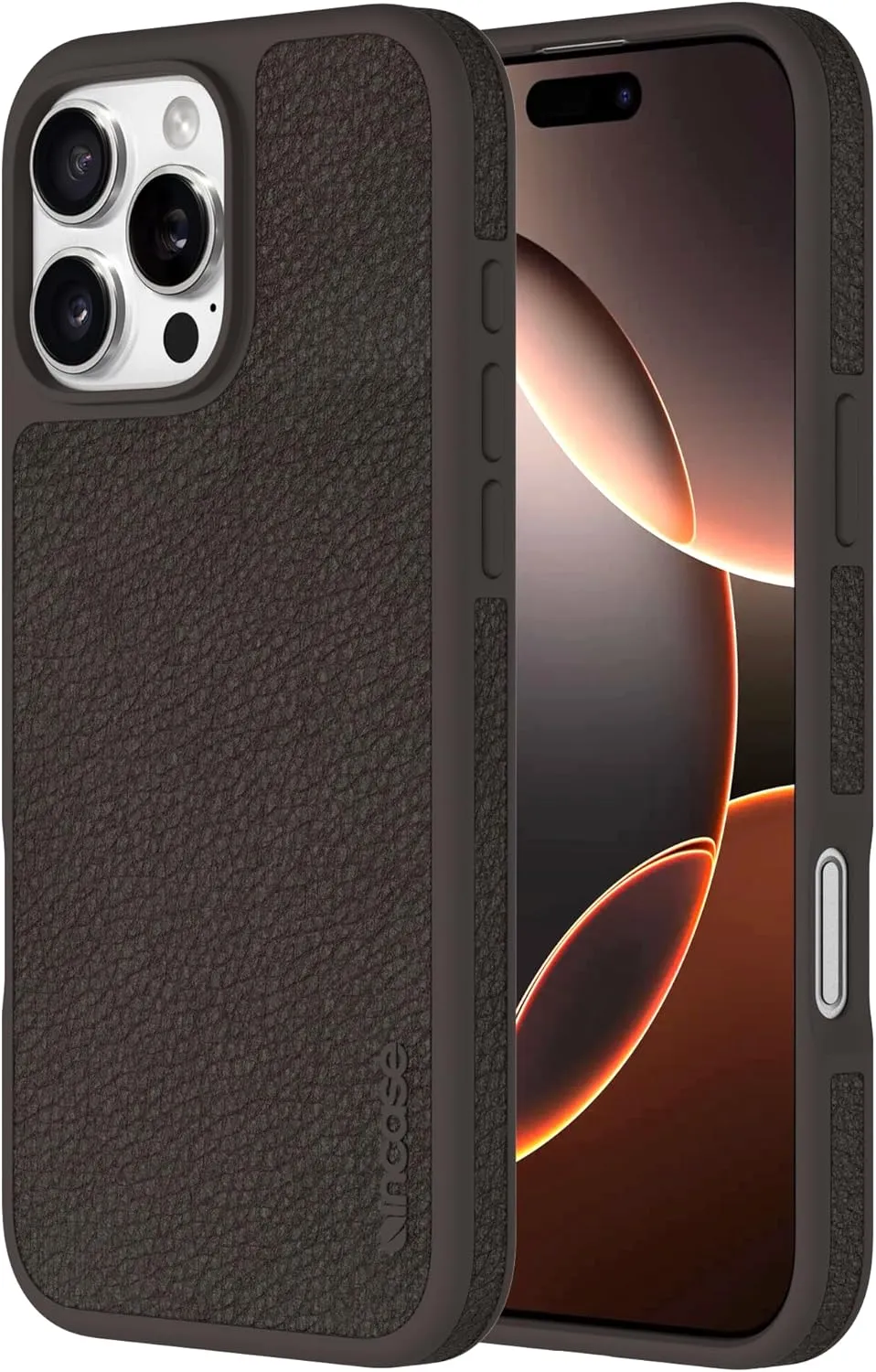 Incase ICON Case with Woolenex & MagSafe for iPhone 16 Pro Max - Durable, Stylish, Protective, Lightweight,Water-Resistant,Scratch-Resistant with Wireless Magsafe Charging- Cocoa Pebbled Plant Leather