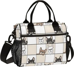 Insulated Lunch Bag Dog Probe Pattern Cooler Tote Bag for Work Picnic or Travel