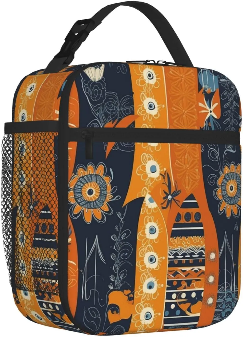 Insulated Lunch Bag for Women Men Complex Color Patterns Lunch Box Reusable Lunch Tote Bag for Work Picnic Travel