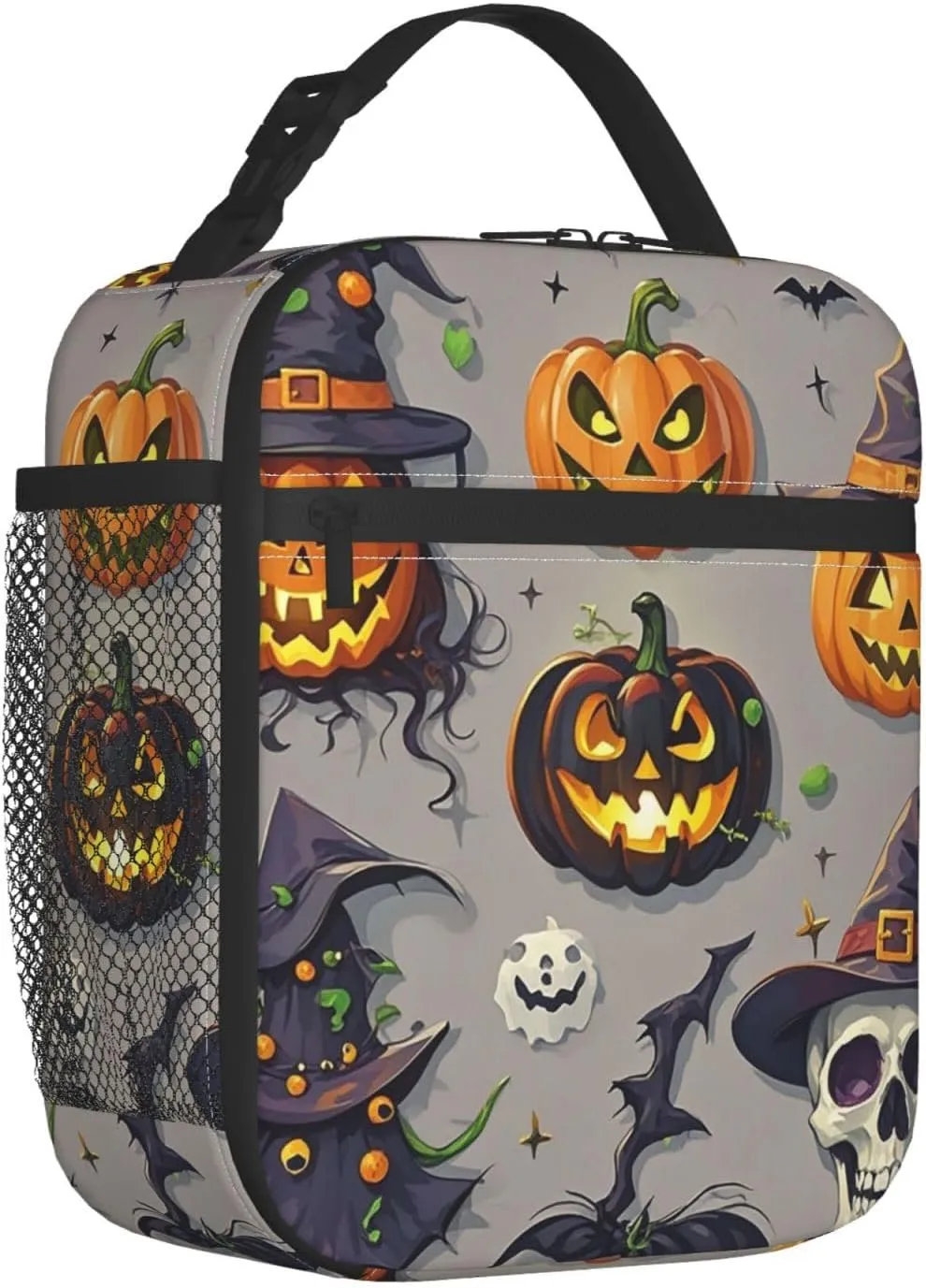 Insulated Lunch Bag for Women Men Portable Reusable Lunch Box Halloween Decorations Lunch Tote Bag for Work Picnic Travel