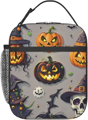 Insulated Lunch Bag for Women Men Portable Reusable Lunch Box Halloween Decorations Lunch Tote Bag for Work Picnic Travel